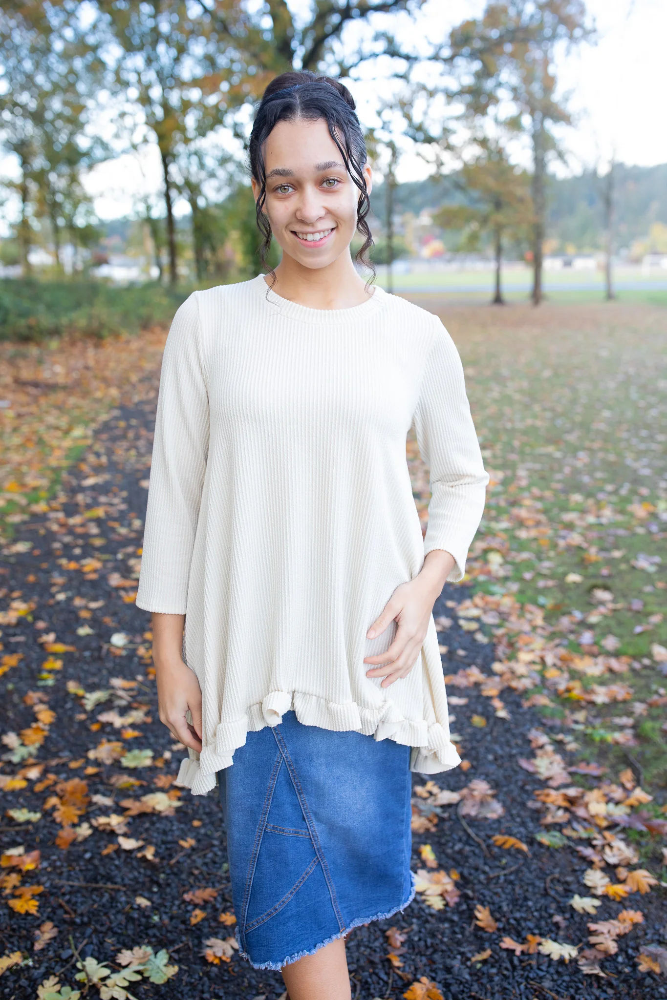 Solid Ribbed Perfect High Low Top