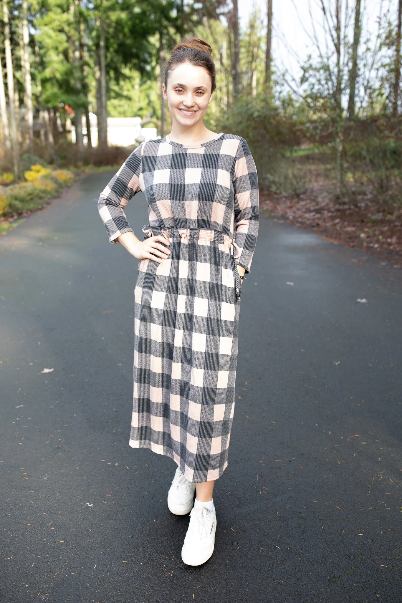Tan/Black Buffalo Plaid Lounge Dress