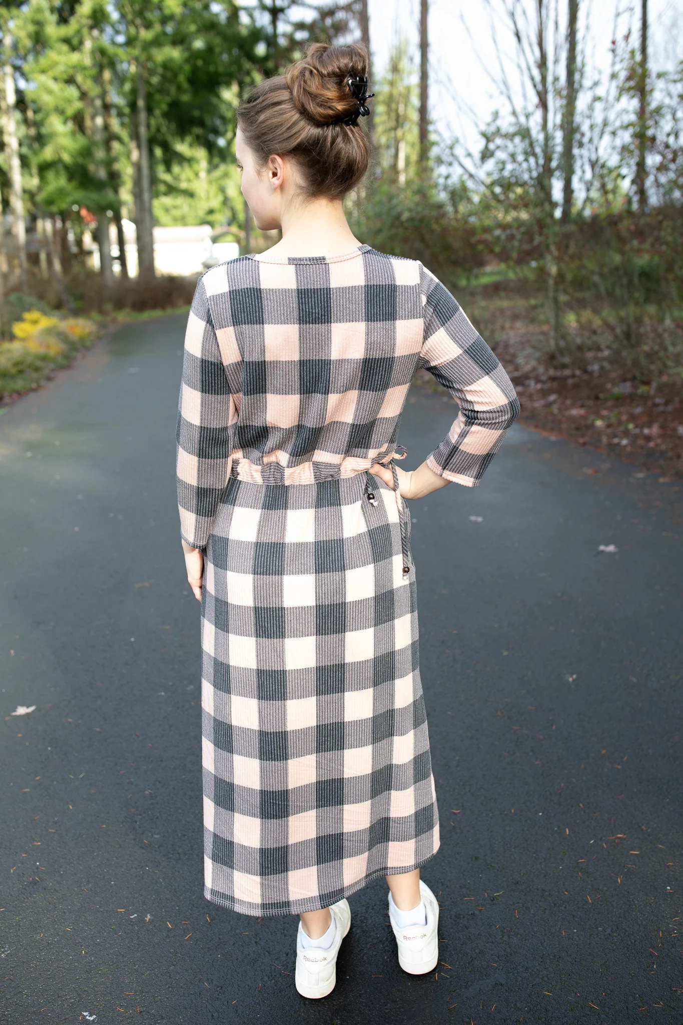 Tan/Black Buffalo Plaid Lounge Dress - Image 5