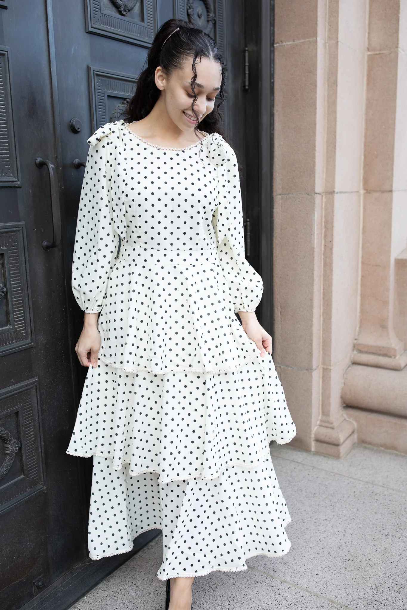 The Kristanna Bow Dress - Polka Dot
