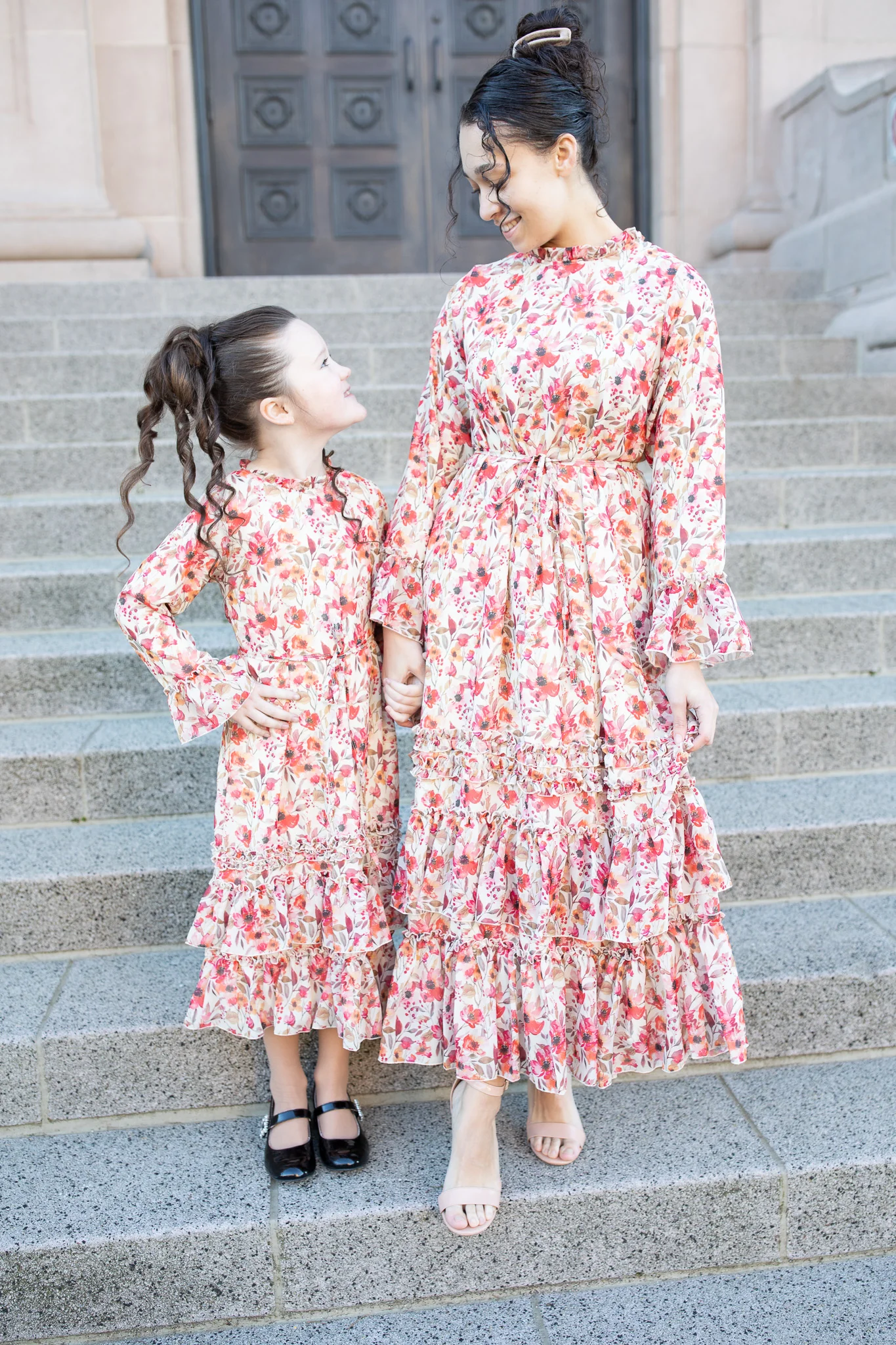 The Emmeline Dress - Cream Burgundy Floral - Image 5