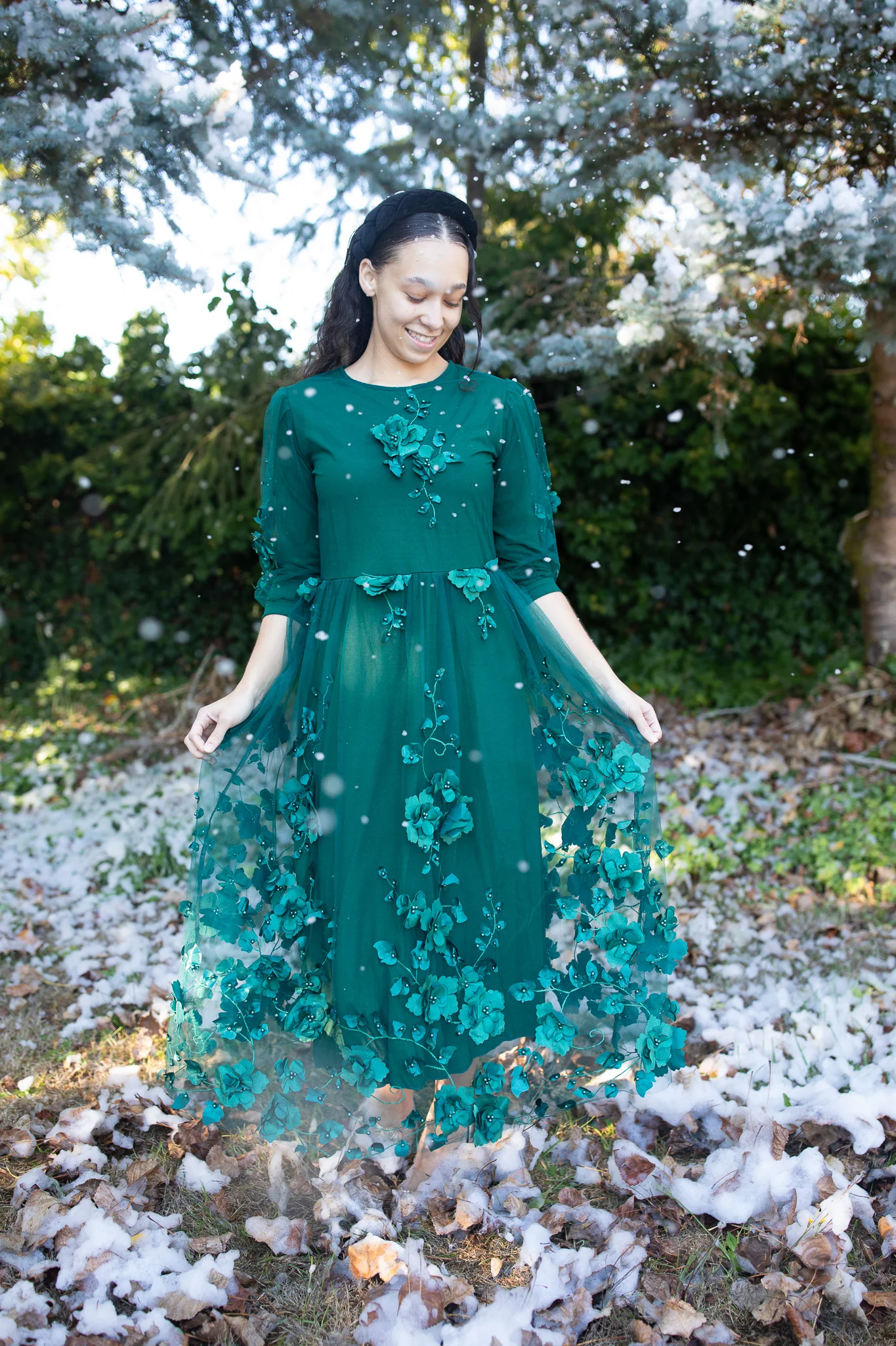 The Evergreen Petal Dress - Image 5