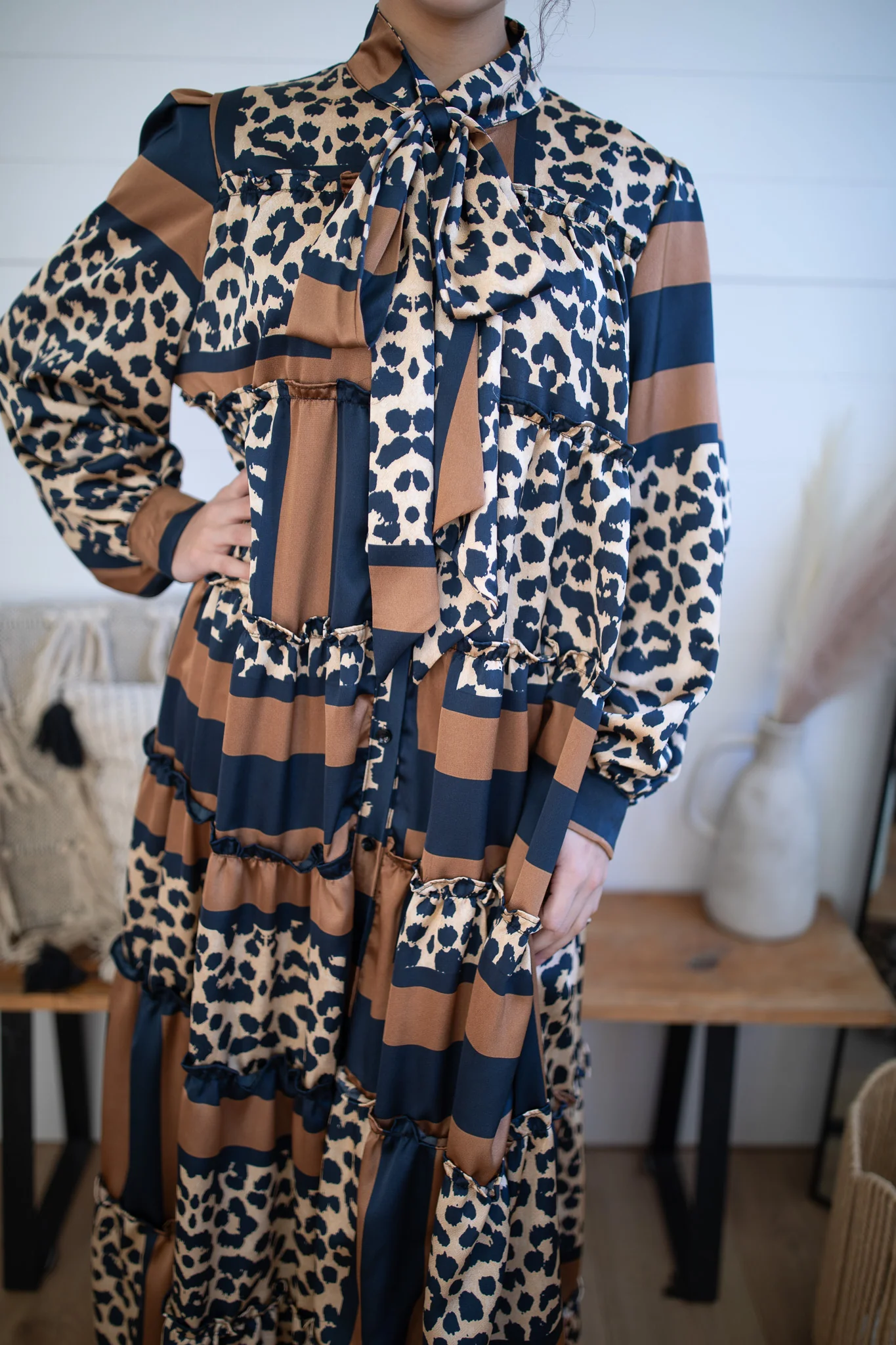 Tiered Satin Maxi Dress - Image 2