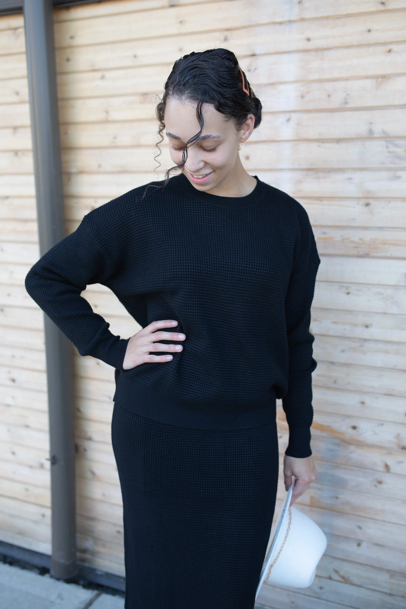 Waffle Knitted Sweater - Image 3