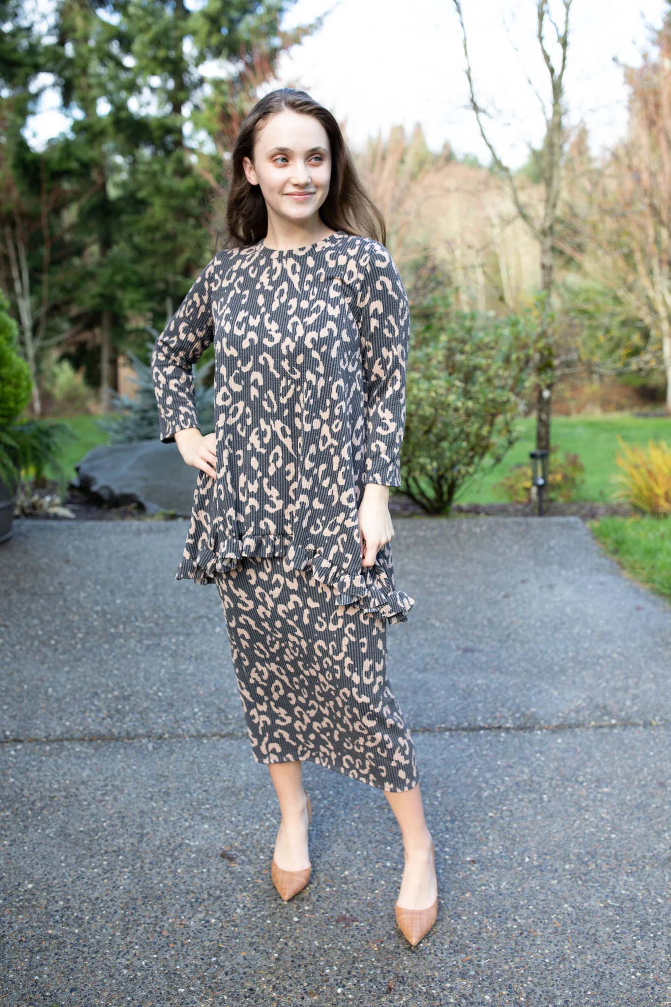 Winter Ridge Skirt - Charcoal Leopard - Image 3
